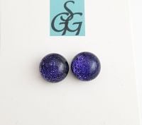 Dichroic - purple sparkly stud earrings