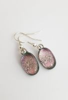 Dichroic - Pink dichroic sparkly drop earrings