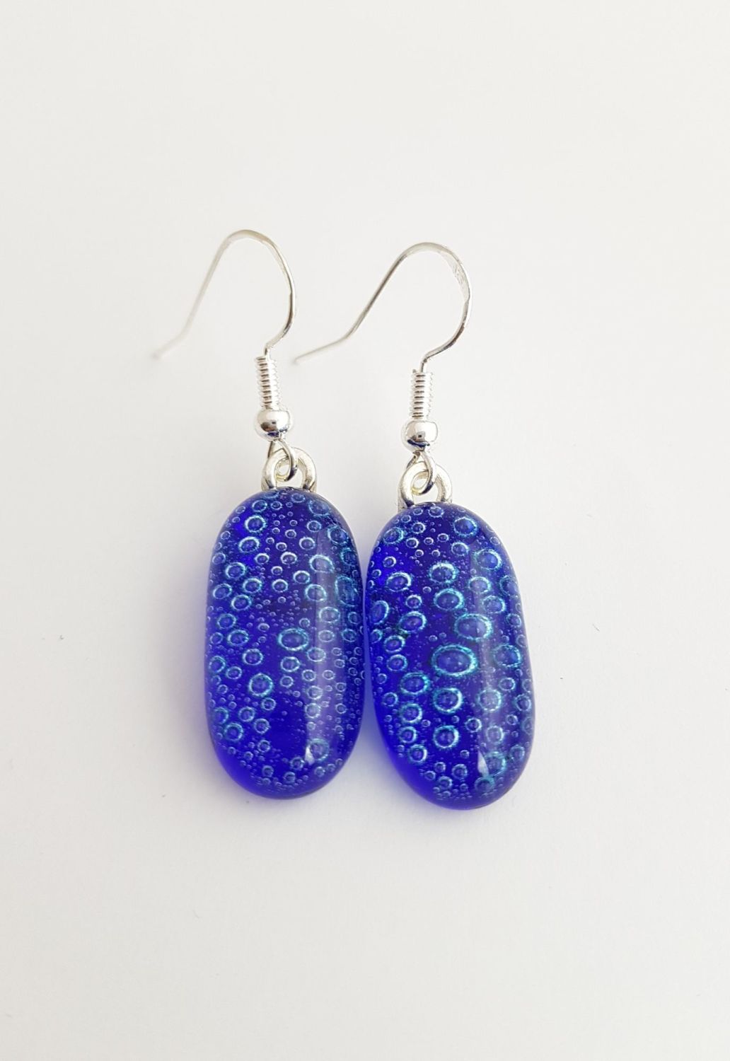 Cobalt blue bubbles drop earrings