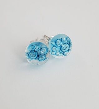 Bubbles - Clear blue bubbles stud earrings
