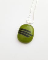 Avocado green pendant with black stripes