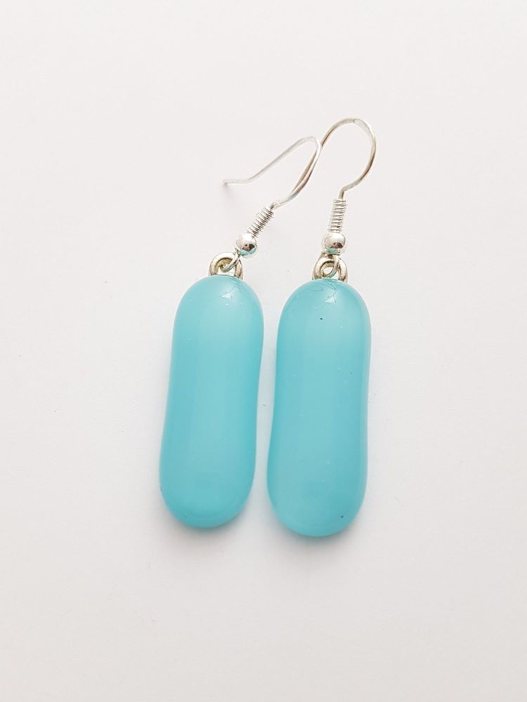 Turquoise blue oblong earrings