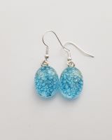 Bubbles - Clear blue bubbles drop earrings
