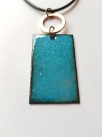 Teal blue with silver speckles necklace