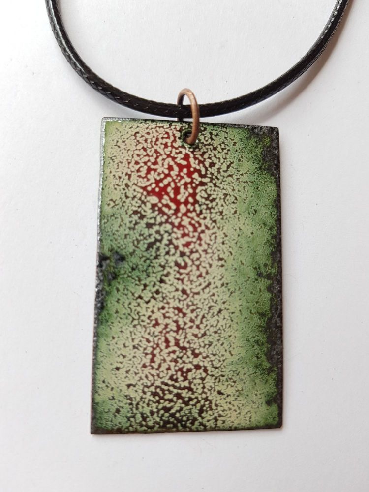 Deep red and speckled cream necklace