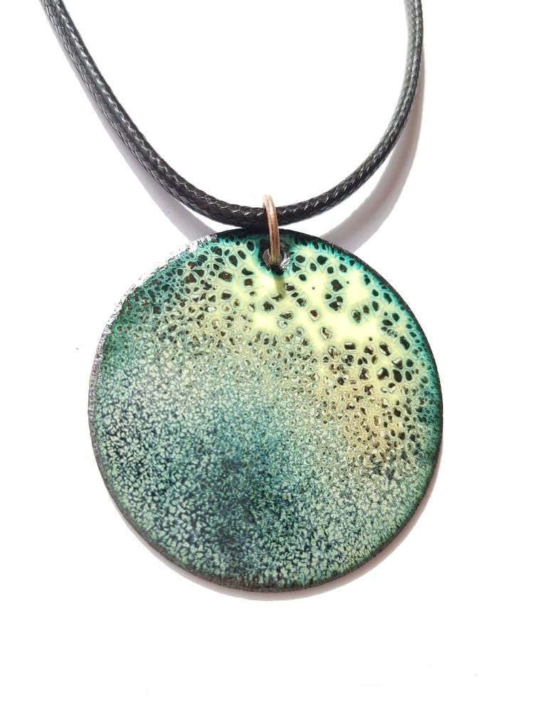 Spring green with black speckles necklace