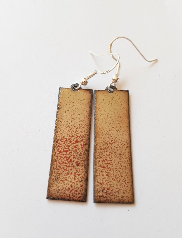 Maroon red and cream speckled earrings