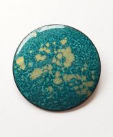 Teal and gold brooch