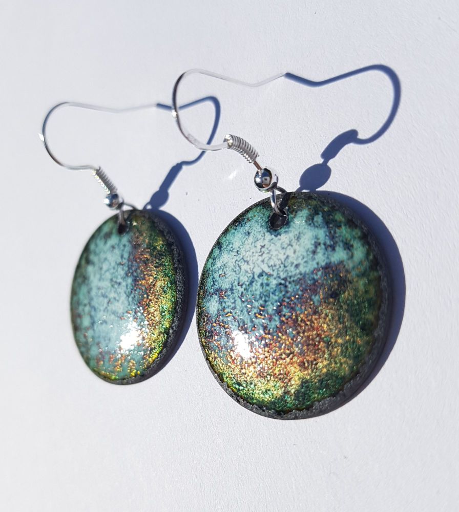 Metallic lustre speckled earrings
