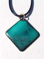Teal and maroon red speckled necklace