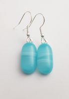 Swirly cloudy blues medium drop earrings