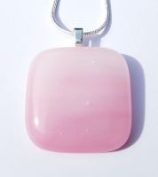 Candy floss pink square pendant