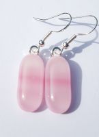 Swirly candy floss pink medium drop earrings