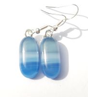 Swirly blueberry ripples medium drop earrings
