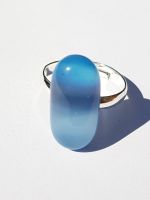 Swirly blueberry ripple glass ring