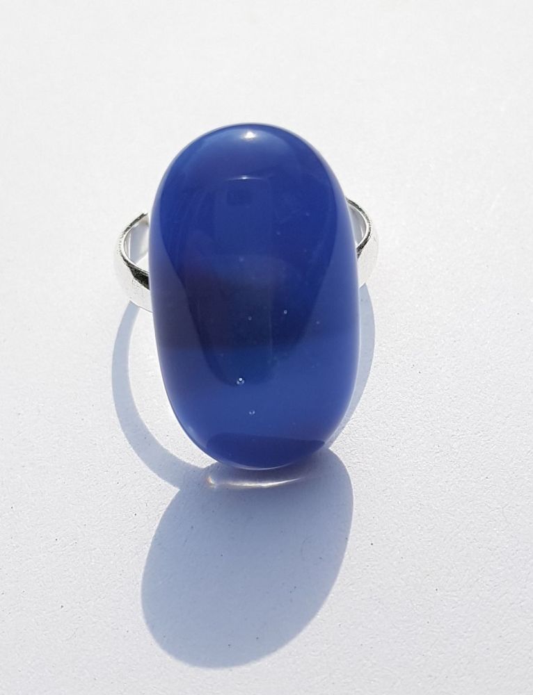 Purple and blue swirly large glass ring