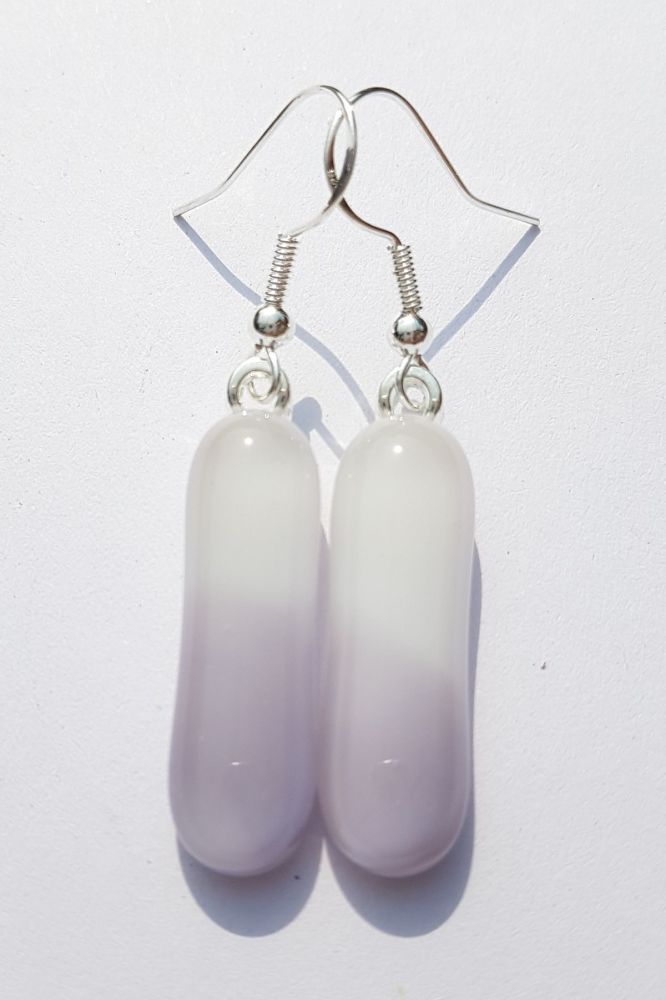 Swirly lavender mist medium drop earrings