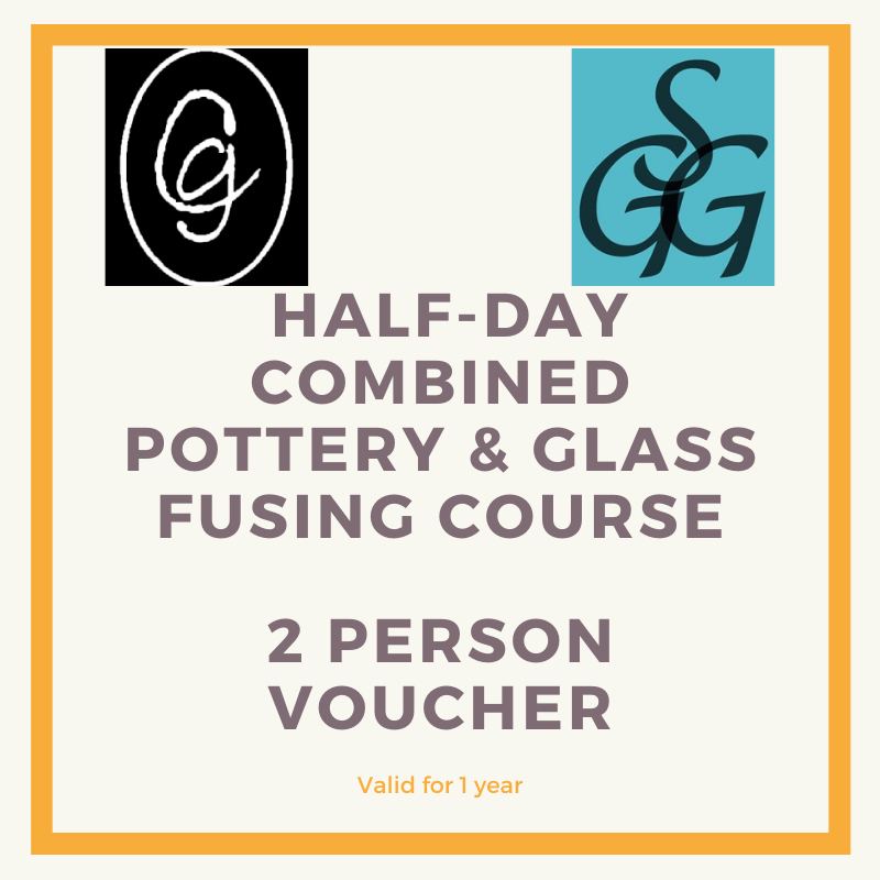 Combined Pottery & Glass Fusing  Half-day Course for 2 people