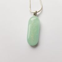 Duck egg blue oblong pendant with silver mica