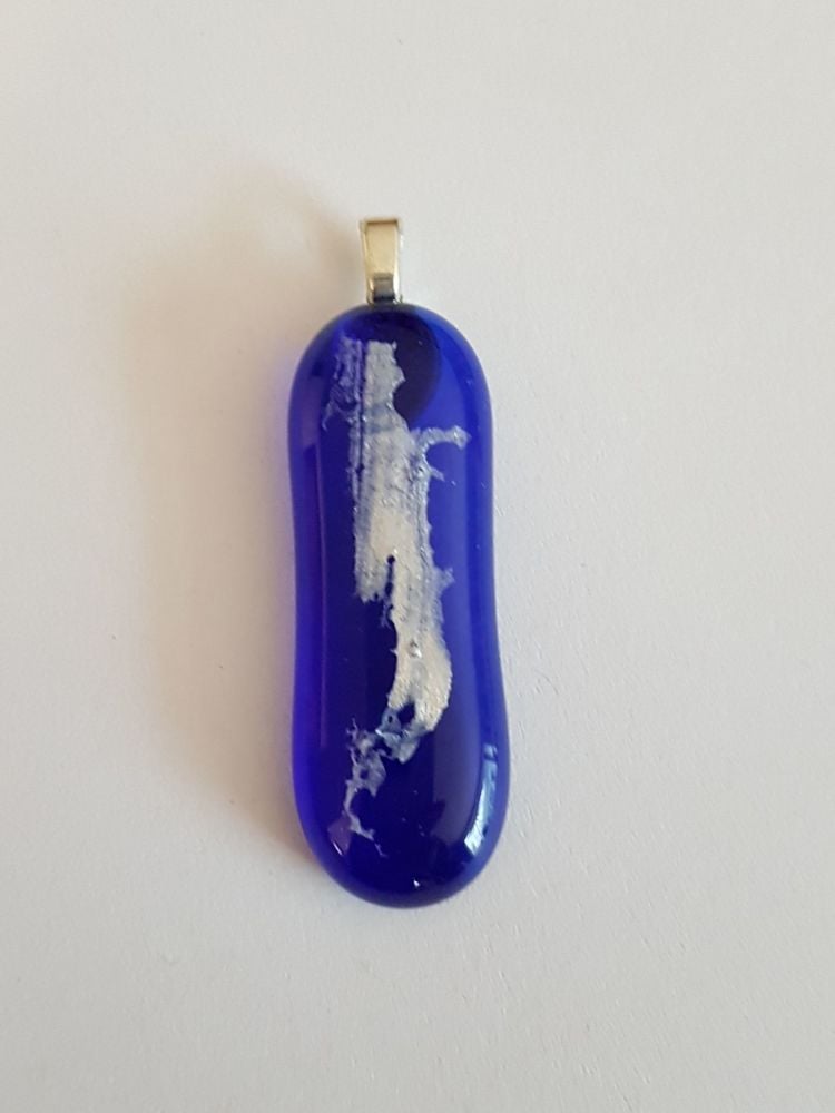 Cobalt blue glass with shimmering silver mica