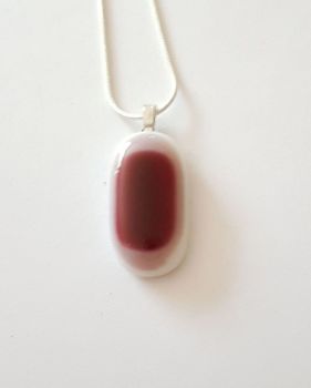 White, pink and cranberry layered glass pendant