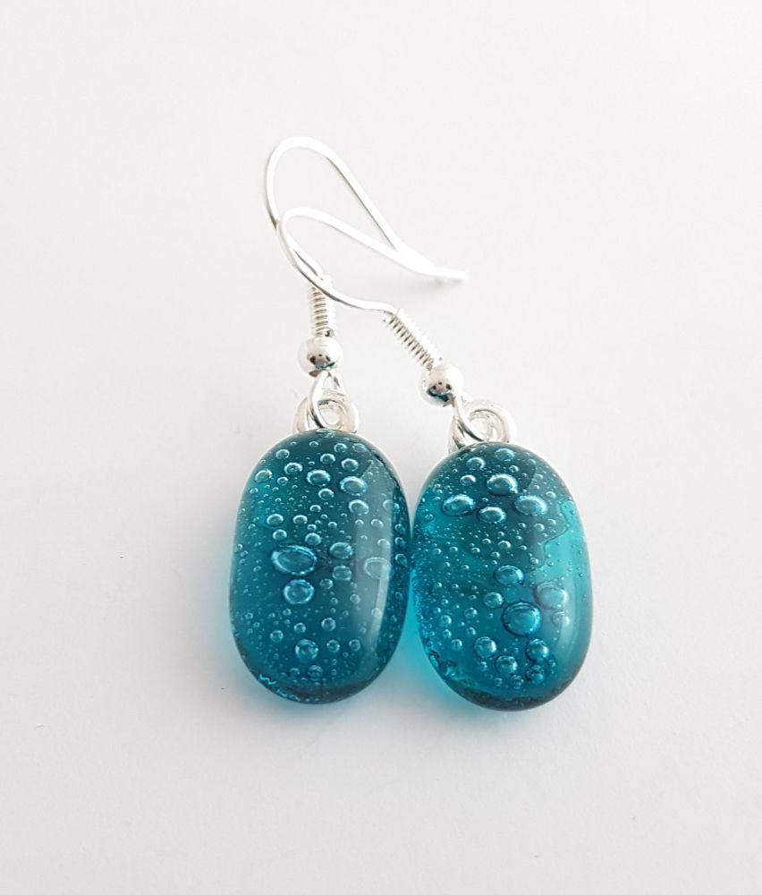 Bubbles - Peacock blue bubbles drop earrings