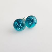 Bubbles - Peacock blue bubbles stud earrings