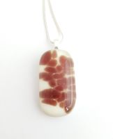 Vanilla glass with mulberry speckles pendant