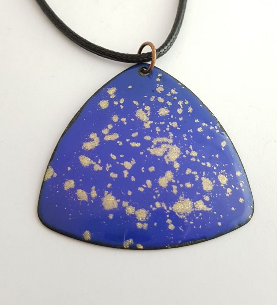 Royal blue with gold mica speckles necklace