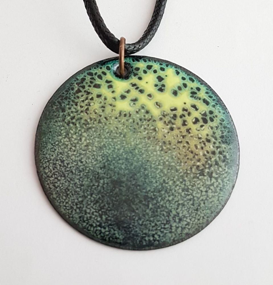 Spring green with black speckles necklace