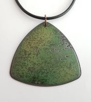 Olive green with black speckles necklace