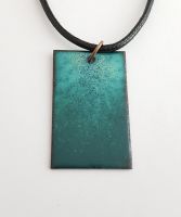 Teal and turquoise blue with maroon speckles necklace
