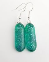 Bubbles - Emerald green bubbles long drop earrings