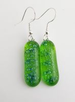 Bubbles - Lime green bubbles long drop earrings
