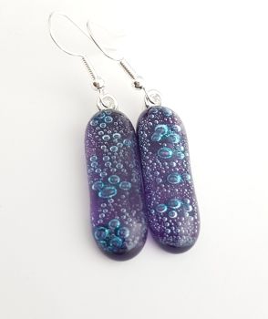 Bubbles - Purple bubbles long drop earrings