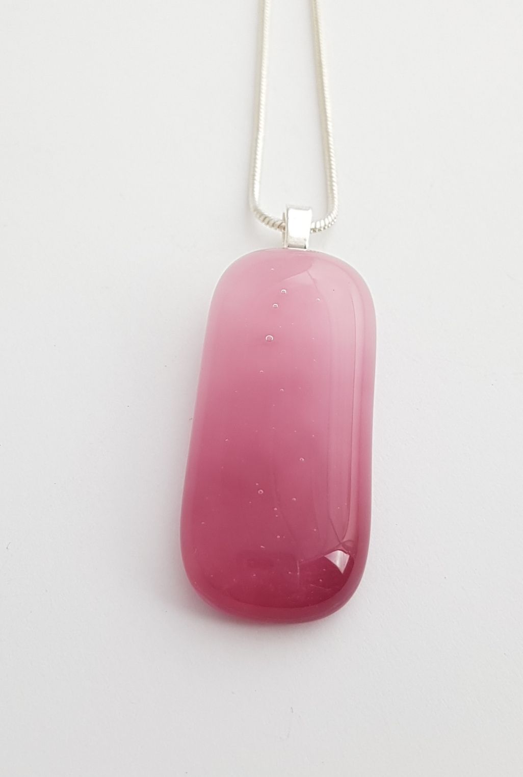 Raspberry ripple long pendant