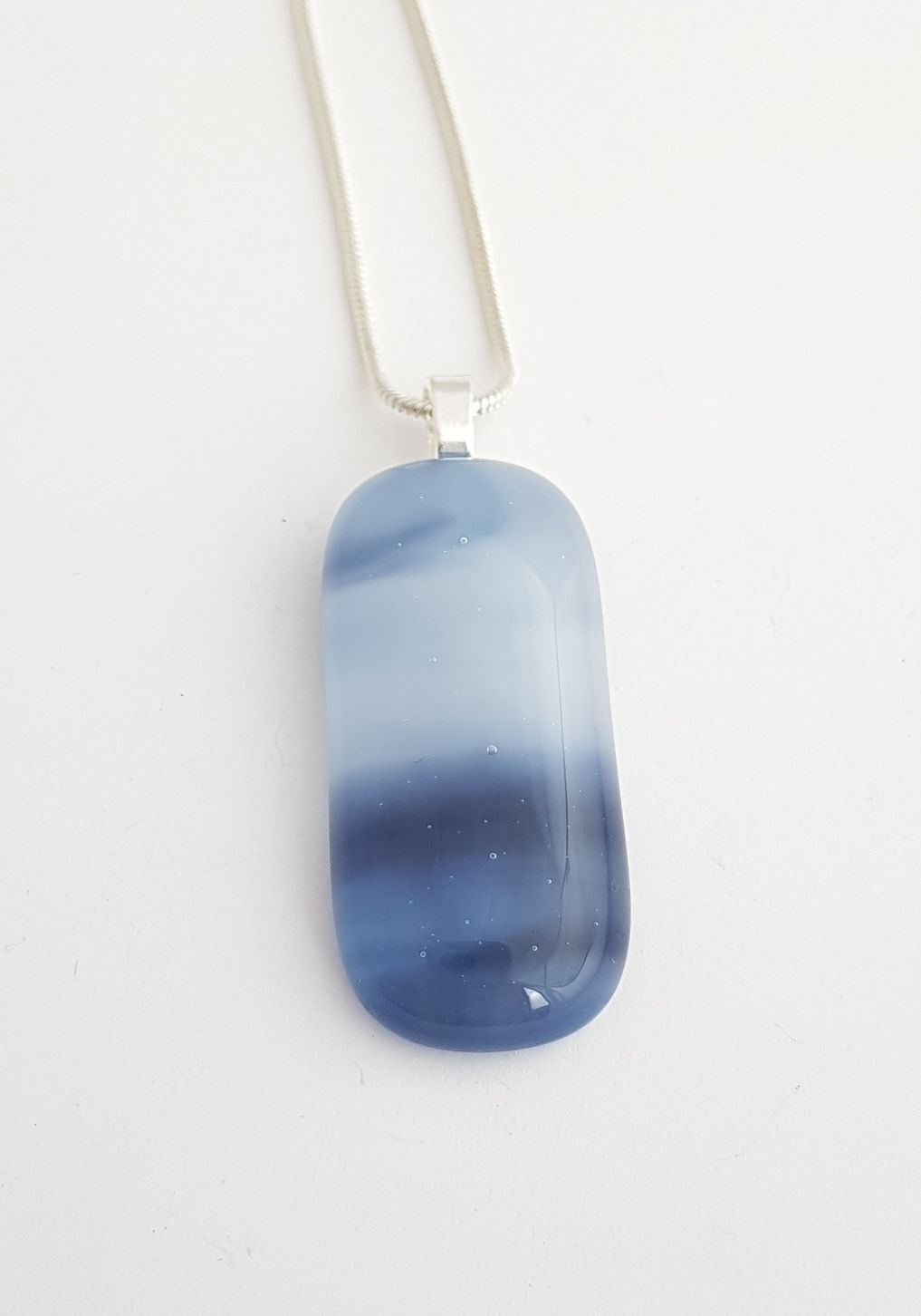 Swirly lavender, blue & white ripples medium pendant