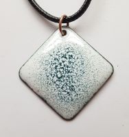 White with charcoal grey speckles necklace