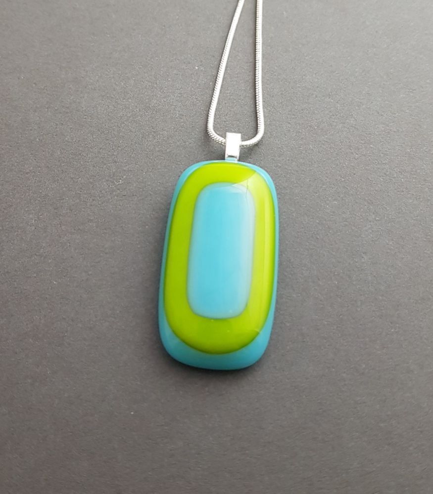 Lime with turquoise art deco pendant