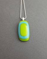 Lime with turquoise art deco pendant