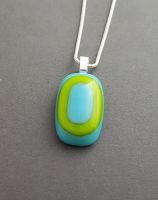 Lime with turquoise art deco small pendant