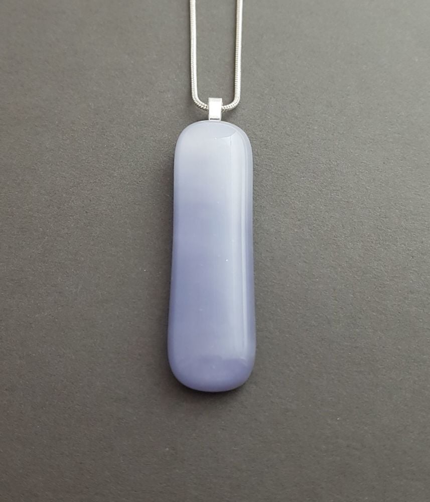 Swirly lavender & white cloudy extra long pendant