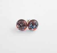 Bubbles - Dark orange bubbles stud earrings