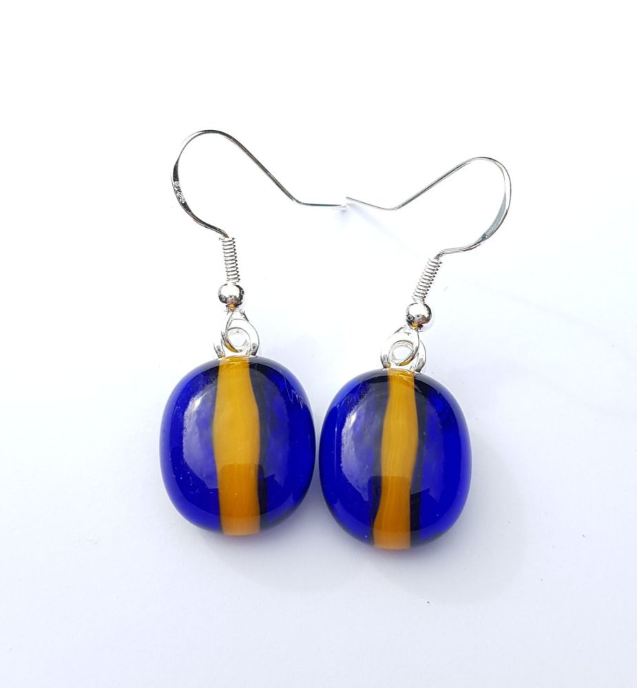 Blue and gold Worcester Warriors earrings
