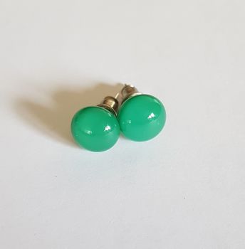 Jade opaque glass stud earrings