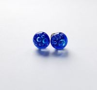 Bubbles - Cobalt blue bubbles stud earrings