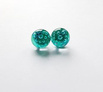 Bubbles - Emerald green bubbles stud earrings