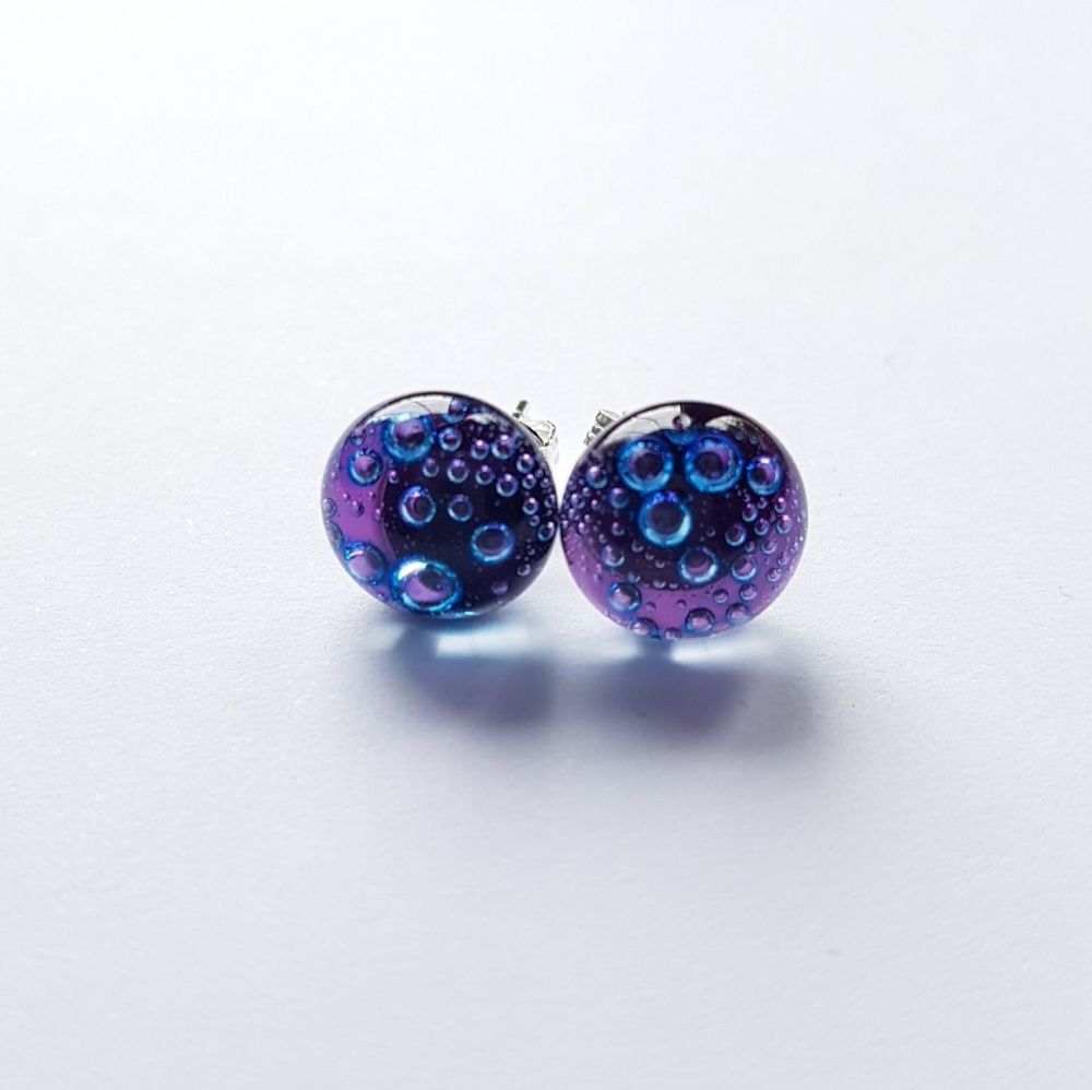 Bubbles - Purple bubbles stud earrings