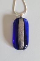 Dichroic stripe - extra long cobalt blue with silver sparkly stripe