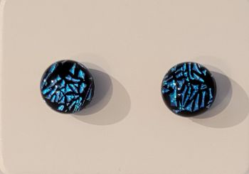 Crackle - blue and black sparkly stud earrings